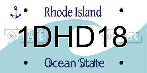 1DHD18 Rhode Island License Plate