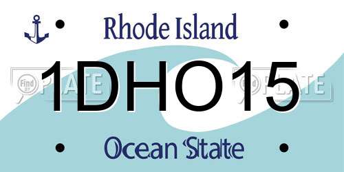 1DHO15 Rhode Island License Plate