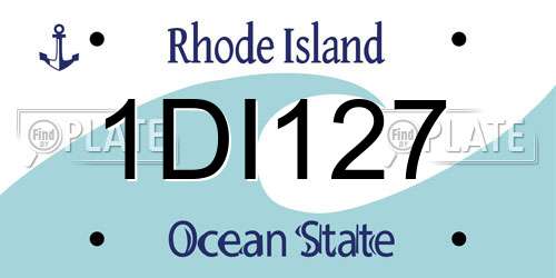 1DI127 Rhode Island License Plate