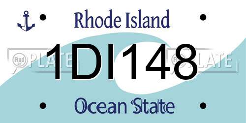 1DI148 Rhode Island License Plate