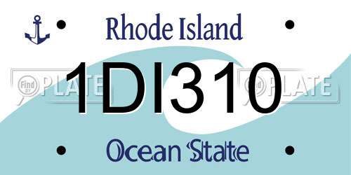 1DI310 Rhode Island License Plate