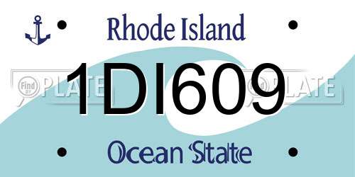 1DI609 Rhode Island License Plate