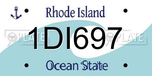 1DI697 Rhode Island License Plate