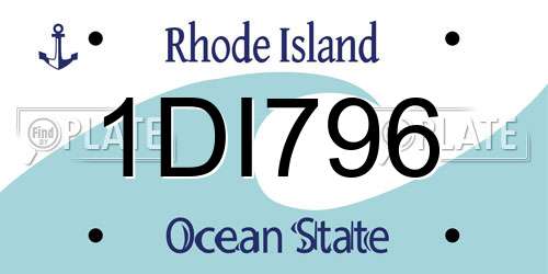 1DI796 Rhode Island License Plate