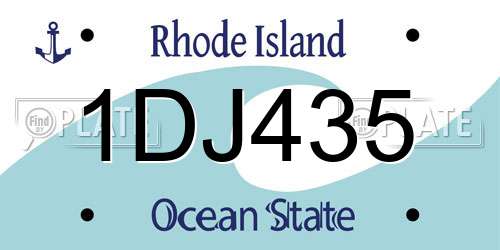 1DJ435 Rhode Island License Plate