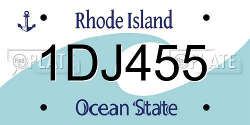 1DJ455 Rhode Island License Plate