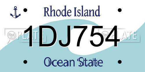 1DJ754 Rhode Island License Plate