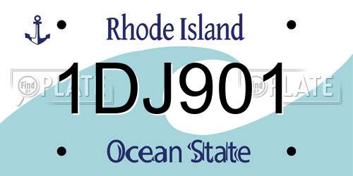 1DJ901 Rhode Island License Plate