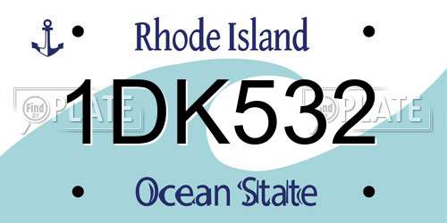 1DK532 Rhode Island License Plate