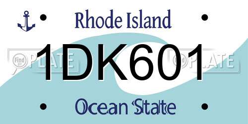 1DK601 Rhode Island License Plate