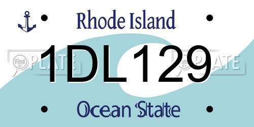 1DL129 Rhode Island License Plate