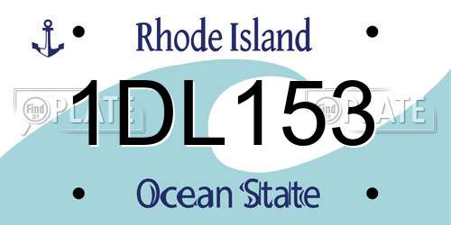 1DL153 Rhode Island License Plate
