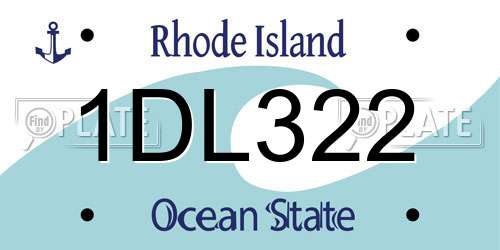 1DL322 Rhode Island License Plate