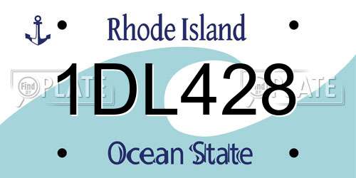 1DL428 Rhode Island License Plate