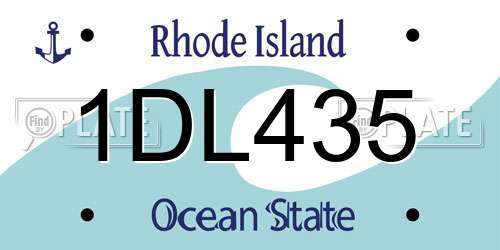 1DL435 Rhode Island License Plate