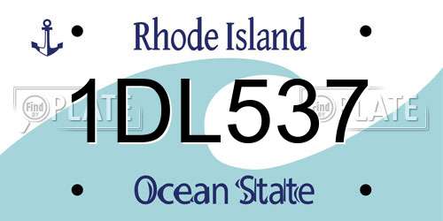 1DL537 Rhode Island License Plate