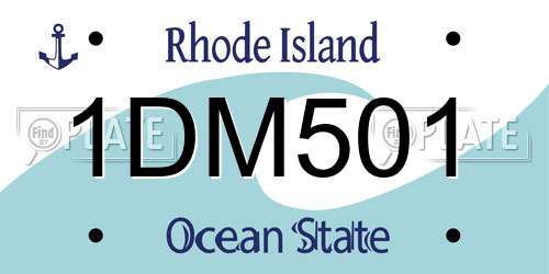 1DM501 Rhode Island License Plate