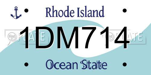 1DM714 Rhode Island License Plate
