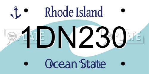 1DN230 Rhode Island License Plate
