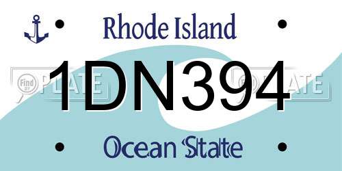 1DN394 Rhode Island License Plate