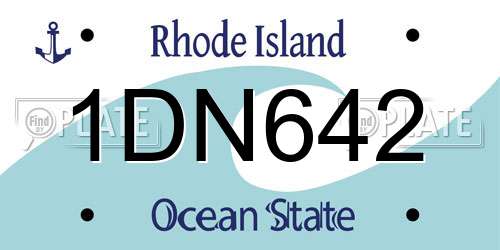 1DN642 Rhode Island License Plate