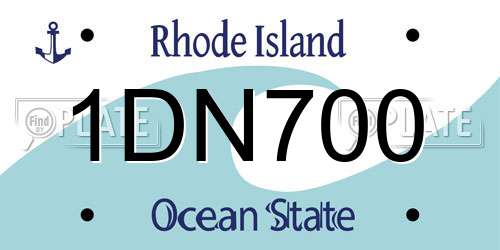 1DN700 Rhode Island License Plate