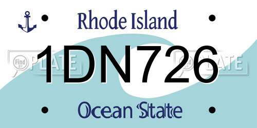 1DN726 Rhode Island License Plate