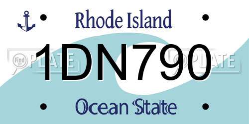 1DN790 Rhode Island License Plate