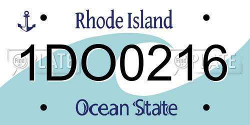 1DO0216 Rhode Island License Plate