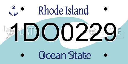 1DO0229 Rhode Island License Plate