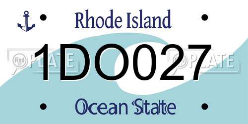 1DO027 Rhode Island License Plate