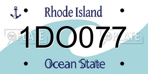 1DO077 Rhode Island License Plate