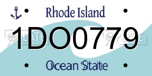 1DO0779 Rhode Island License Plate