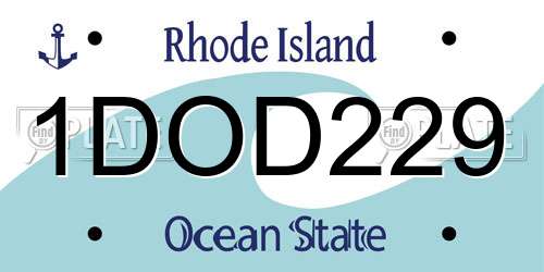 1DOD229 Rhode Island License Plate