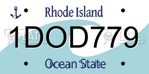1DOD779 Rhode Island License Plate