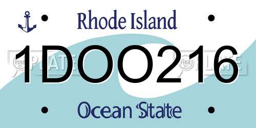 1DOO216 Rhode Island License Plate