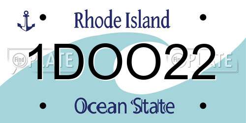 1DOO22 Rhode Island License Plate