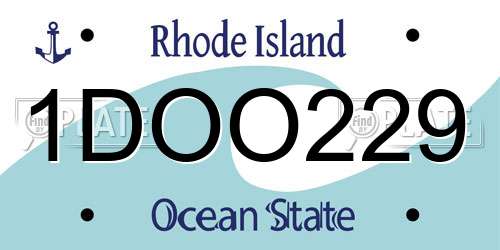 1DOO229 Rhode Island License Plate
