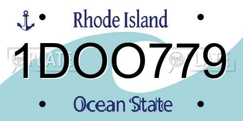 1DOO779 Rhode Island License Plate