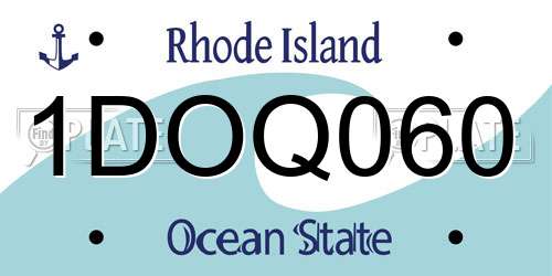 1DOQ060 Rhode Island License Plate