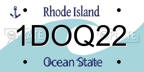1DOQ22 Rhode Island License Plate