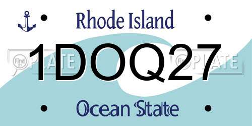 1DOQ27 Rhode Island License Plate