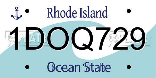 1DOQ729 Rhode Island License Plate
