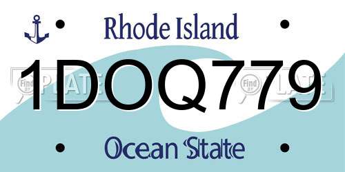 1DOQ779 Rhode Island License Plate