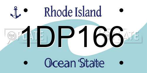 1DP166 Rhode Island License Plate