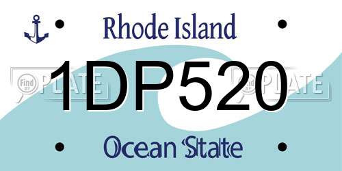 1DP520 Rhode Island License Plate