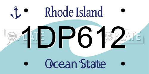 1DP612 Rhode Island License Plate