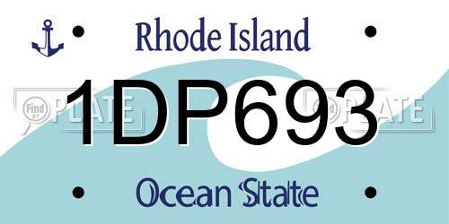 1DP693 Rhode Island License Plate