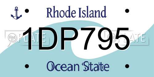 1DP795 Rhode Island License Plate