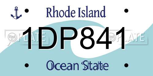 1DP841 Rhode Island License Plate